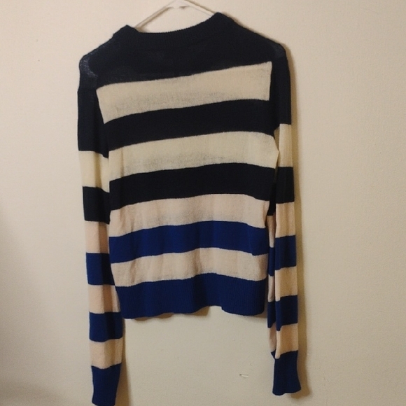Rag & Bone Navy and Cream Cashmere Sweater - Picture 3 of 4
